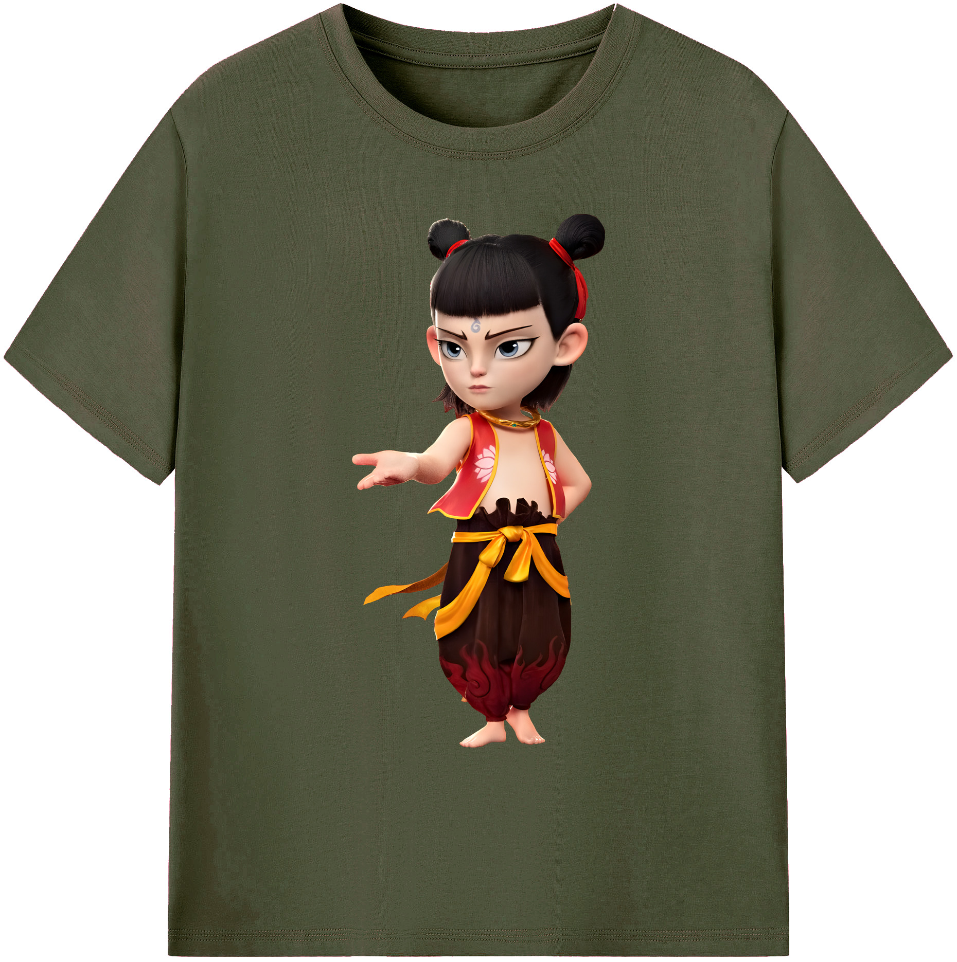（画像用） Ne Zha 2 ナタ 魔童の大暴れ 綿100％ メンズ半袖Tシャツ｜肌触りやわらか＆通気性